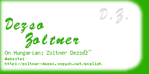 dezso zoltner business card